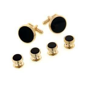   and Studs   Gold Concentric Setting with Black Center Jewelry