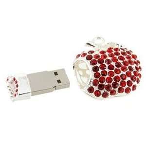  Cute 2GB Apple Shape USB Flash Drive with Rhinestone (Red 