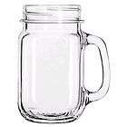 16 OZ ICED TEA DRINKING JAR MASON W/HANDLE LIBBEY GLASS 97084