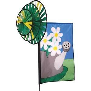  Triple Wind Spinner   Summer Daisies Patio, Lawn & Garden