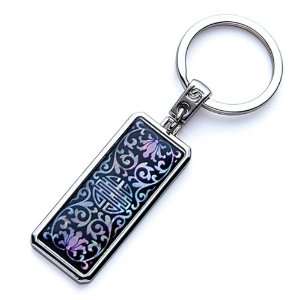  Mother of Pearl Black Arabesque Flower Chinese Charm Design 