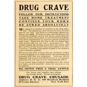  1905 Ad Drug Crave Crusade Remedy Addiction Medicine 