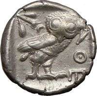 Athens in Attica Greece 460BC Tetradrachm Athena Owl Silver Greek Coin 