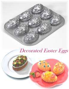 NORDIC WARE DECORATED EASTER EGG CAKELETE MUFFIN PAN  