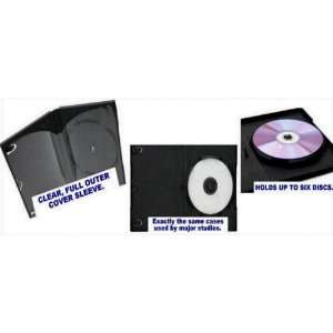  4 Pack 14mm 6 Disc DVD Case, Black Electronics