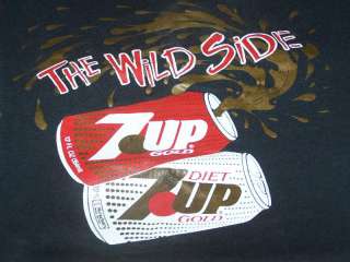UP Diet Gold Soda Pop Cans WILD SIDE T Shirt VTG 1988  