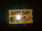 20 $.50/2 SNICKERS, TWIX, M&MS, MILKY WAY OR 3 MUSKETEERS COUPON