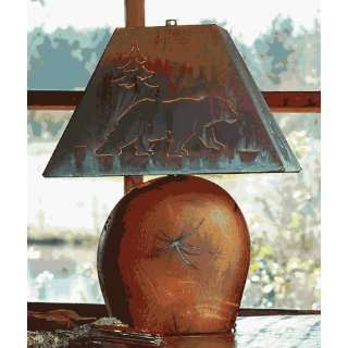   Copper Bear Shade Mesquite Lamp w/ Copper Bear Shade   30 Inch