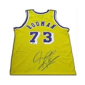 Dennis Rodman Signed Authentic Nike Lakers Jersey   Gold:  