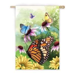   Silk Reflections Monarch Butterflies Accent Flag