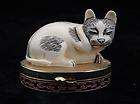 estee lauder ivory contented cat cinnabar solid perfume compact w