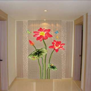 Oriental Lotus Flower Wall Art STICKER Removable Decal  