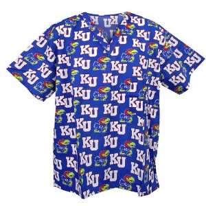  University of Kansas Scrub Shirts Large