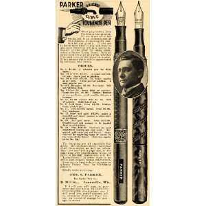  1903 Vintage Ad Geo. S. Parker Fountain Pen Antique 