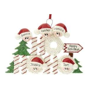   : Personalized Ho Ho Ho Family of 5 Christmas Ornament: Toys & Games