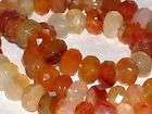 Carnelian faceted rondelle beads 3x5mm  