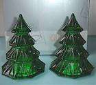 Nachtmann Christmas Trees Green Crystal Set of 2 Boxed