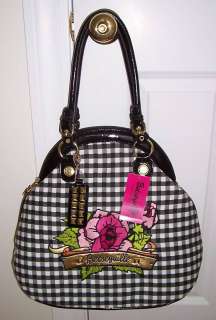 NWT Betsey Johnson DOME TOTE BAG Betsey’s Rose Up White  