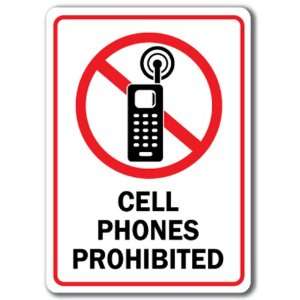   Phones Prohibited Sign   10 x 14 OSHA Safety Sign: Home Improvement