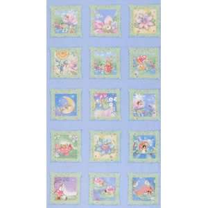 44 Wide Timeless Treasures Flower Fairies Panel Blue Fabric By The 