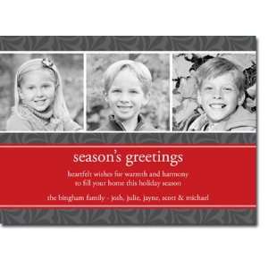   Holiday Photo Cards (Holiday Leaf Triad Red)