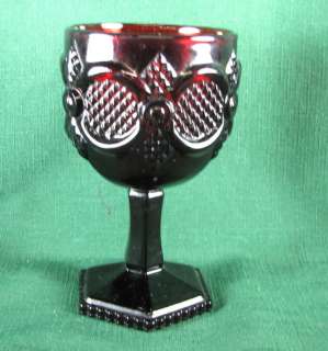 Avon Ruby Red Glass Cape Cod Collection Goblet Vintage  
