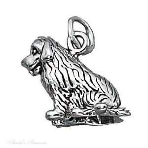  Sterling Silver 3D Newfoundland Dog Breed Charm: Jewelry