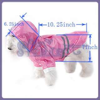 Princess Pink Dog Puppy Rain Coat Jacket Raincoat New  