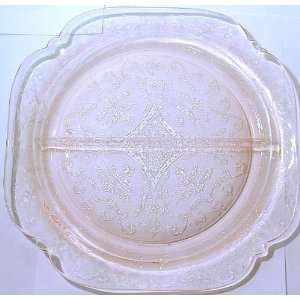     Indiana Glass reproduction pink Madrid Grill Plate: Home & Kitchen