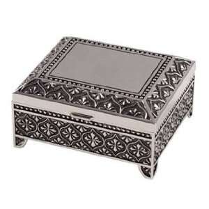  SQUARE JEWELRY BOX, NICKEL PLATED,