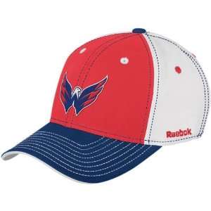   Red White Navy Blue Color Block Flex Fit Hat: Sports & Outdoors