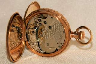   QUALITY 1888 ANTIQUE SOLID 14k GOLD WALTHAM POCKET WATCH   HUNTER CASE