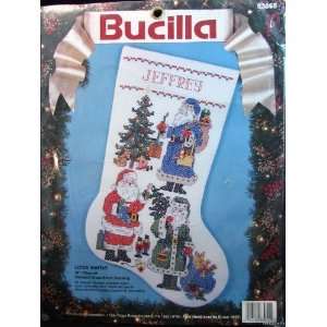   Lotsa Santas Stamped Cross Stitch Stocking Kit: Arts, Crafts & Sewing