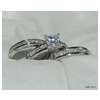 Antique Style Sterling Silver Cz Engagement Wedding Ring  