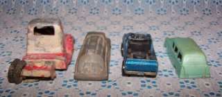 Vintage Tootsie Toy Lot Of 4 Metal Trucks/Van/Sedan!  