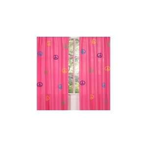  Groovy Peace Sign Window Treatment Panels   Set of 2 Baby