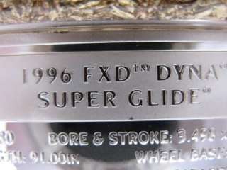 1996 HARLEY FXD DYNA SUPER GLIDE .999 PURE SILVER B/U  