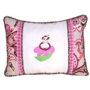 Funky Monkey Embroidered Pillow by Doodlefish Kids