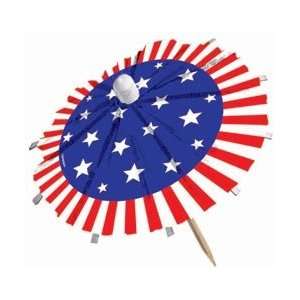  Amscan Jumbo Umbrella Picks 6 24/Pkg Patriotic; 3 Items 