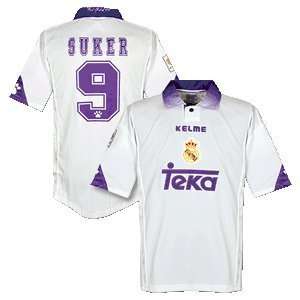 97 98 Real Madrid Home Jersey + Suker 9 