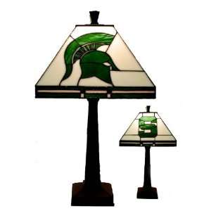    Michigan State Spartans Stained Glass Desk Lamp: Home Improvement