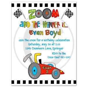  Car Birthday Party Racing Invitation   Set of 20: Health 