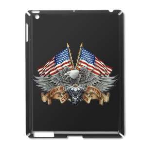  iPad 2 Case Black of Eagle American Flag and Motorcycle 