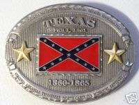 TEXAS CONFEDERATE FLAG BELT BUCKLE   MADE IN USA! REBEL  