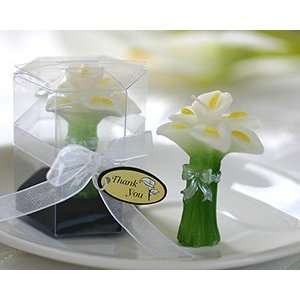  Set of 4 Calla Lily Bouquet Candle Favors: Home & Kitchen
