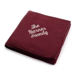  Personalized Burgundy Fleece Blanket Gift