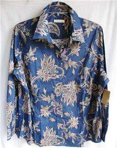 Coldwater Creek Shaped Paisley Stretch Blouse   COLORS  