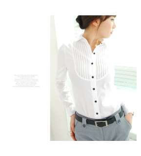 Basic Pinteok Collar Blouse, Career Woman, Chic, Korea, A005221  
