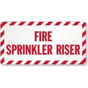  Fire Sprinkler Riser Aluminum Label, 10 x 5 Office 