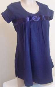 New Avec Moi Maternity Womens Clothes Navy Blue Shirt Top Blouse S M L 
